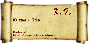 Kuzman Ida névjegykártya